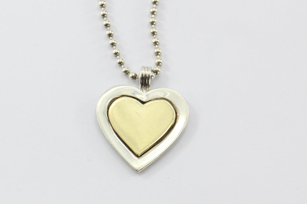 Vintage Tiffany & Co Sterling Silver & 18K Gold Heart Pendant