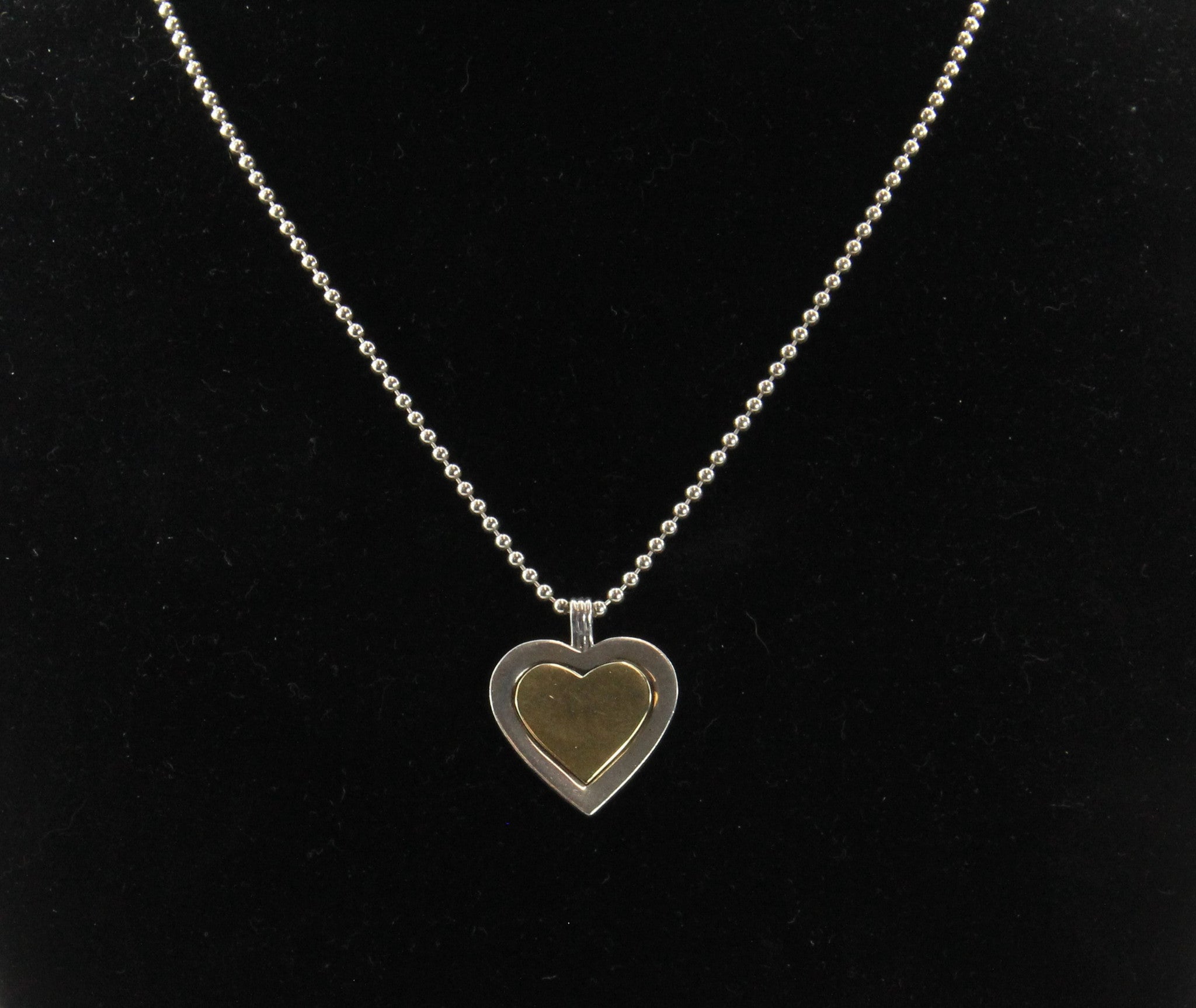 Vintage Tiffany & Co Sterling Silver & 18K Gold Heart Pendant