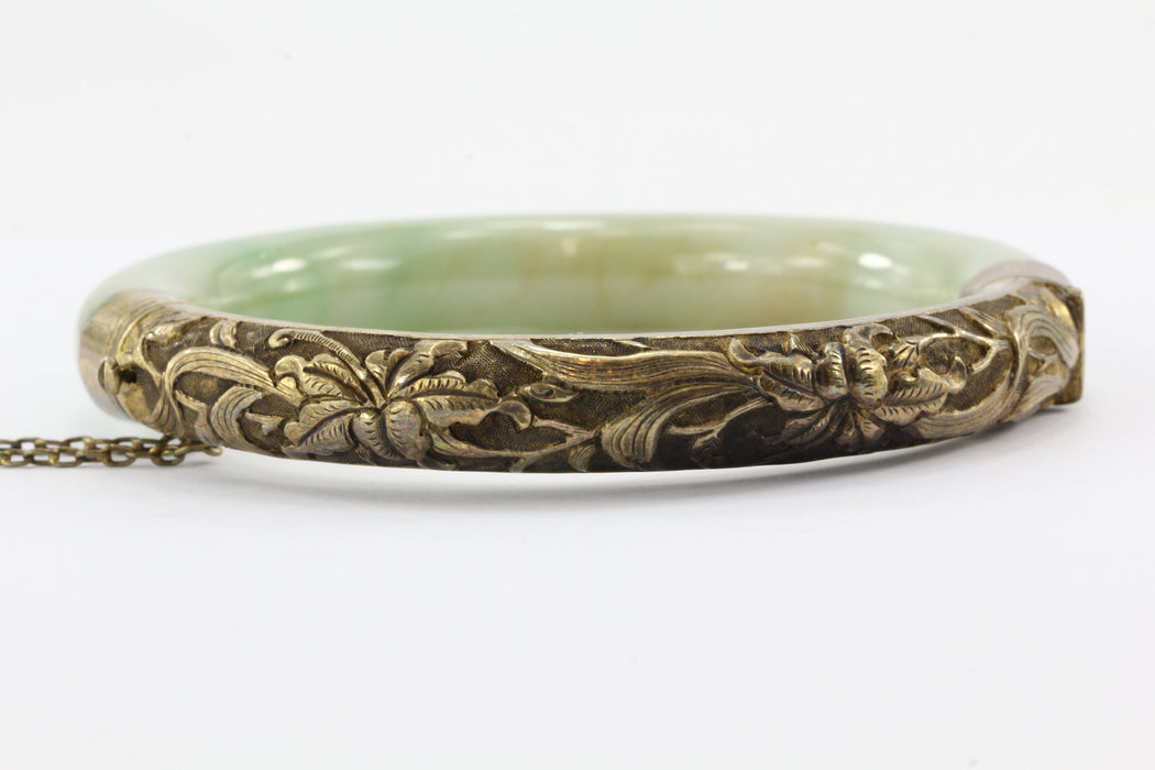 sterling silver bracelet jade bangle