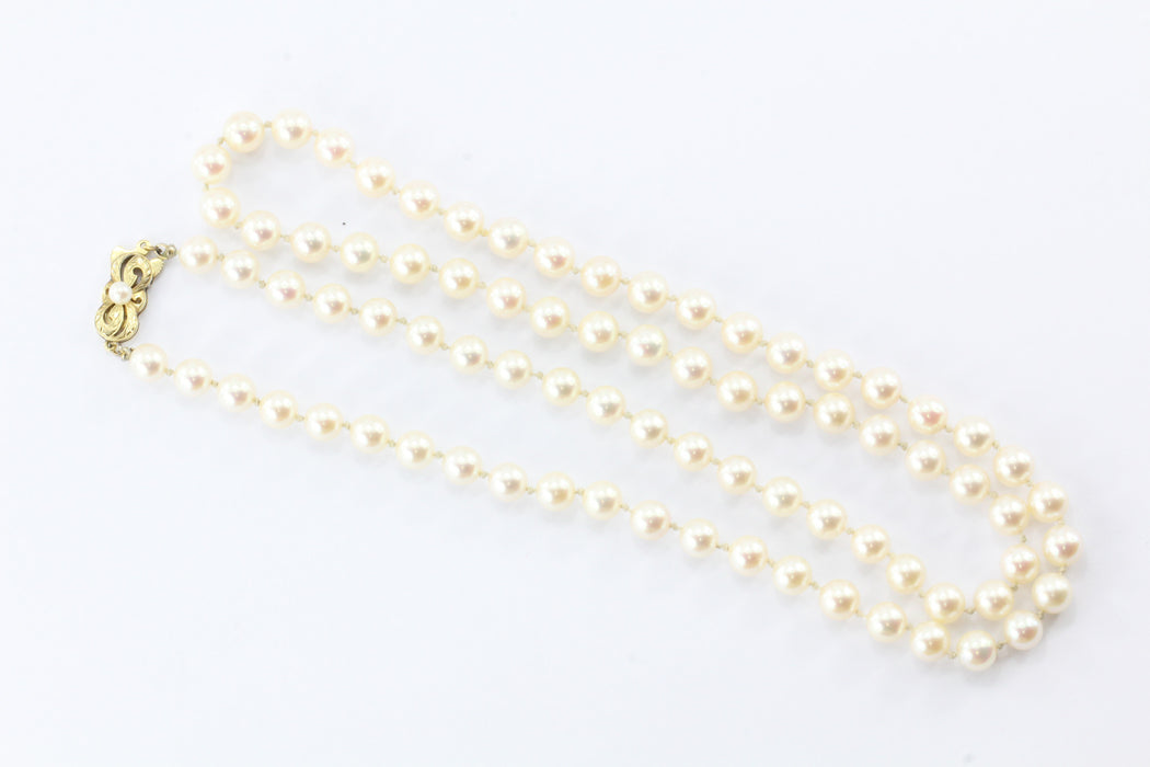 Vintage Mikimoto Cultured Essence Opera Length 6.5mm 14K Pearl Strand ...