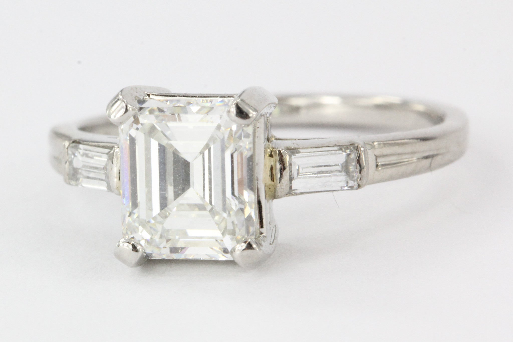 Tiffany & Co. Emerald Cut Diamond Palladium Engagement Ring – Queen May