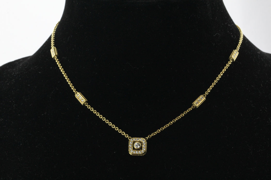 Vintage Penny Preville 18K Gold & 3/4 Carat Diamond Necklace — QUEEN MAY