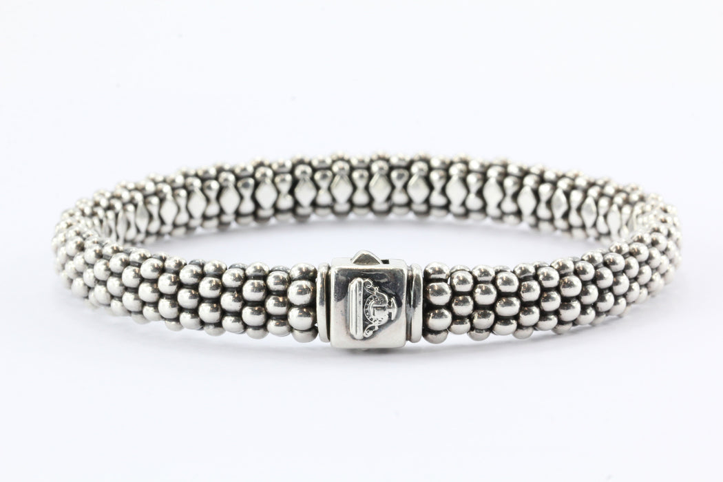 Lagos Caviar Sterling Silver Oval Rope Bracelet — Queen May