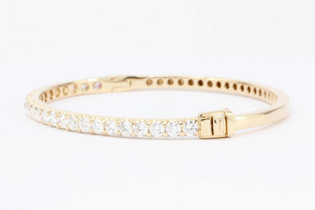 14K Rose Gold 3.12 CT Diamond Bangle Bracelet — Queen May