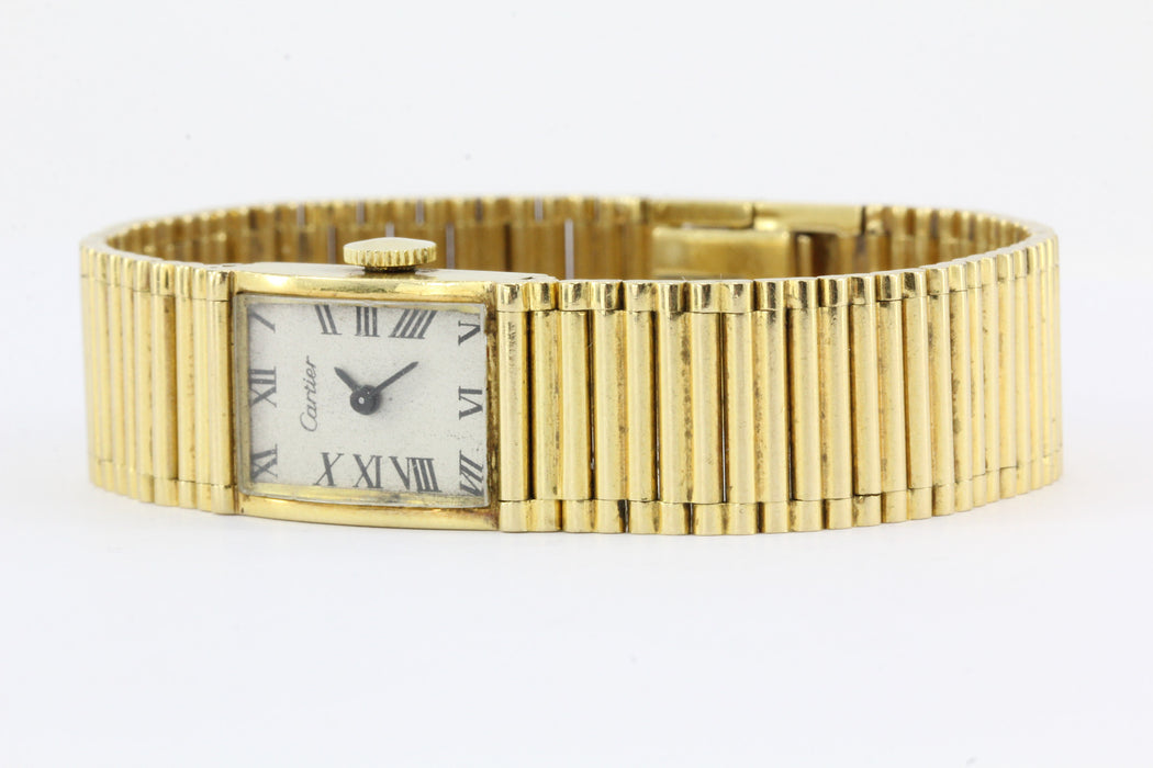 vintage cartier gold watch