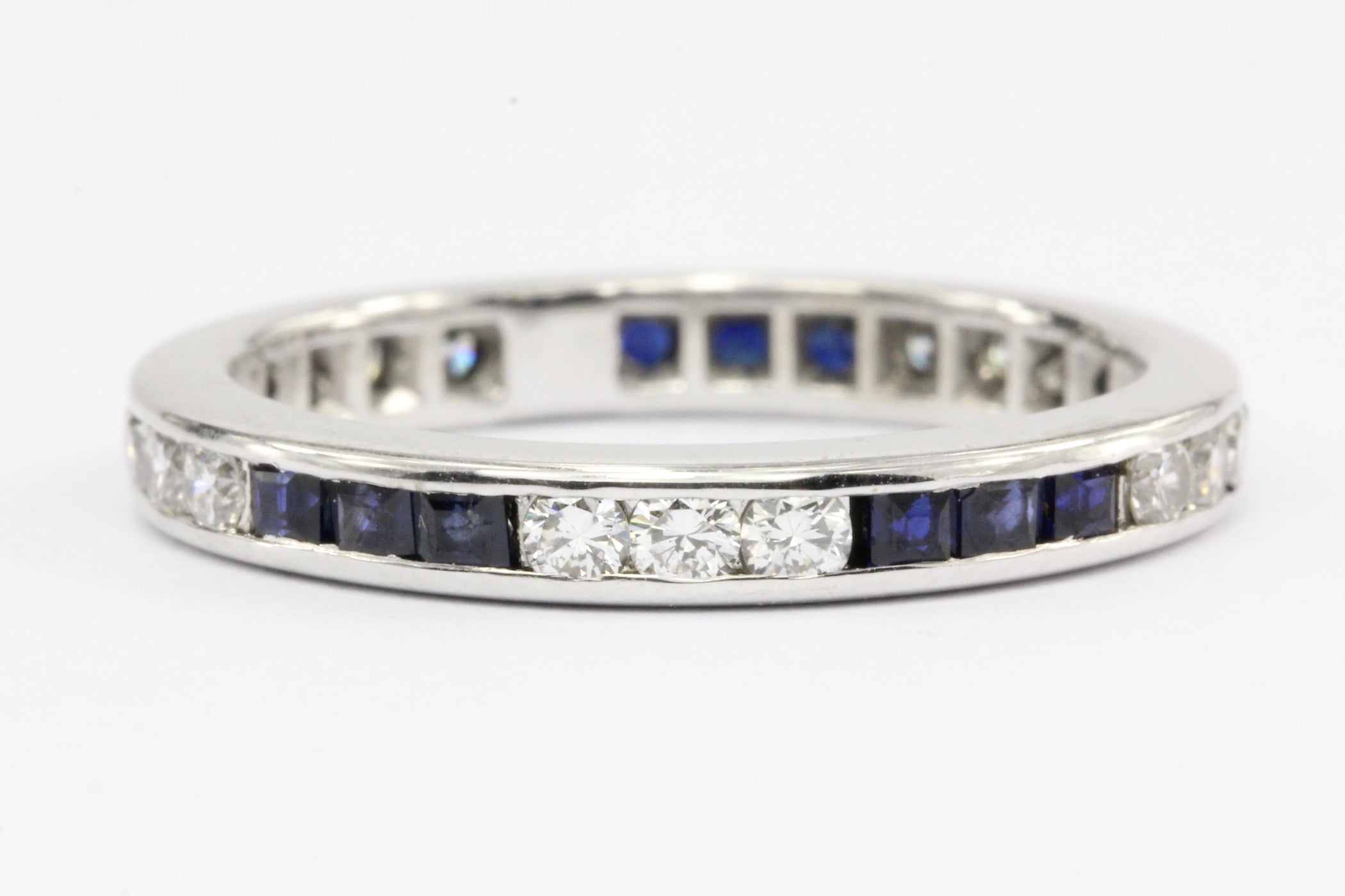 Platinum Diamond Sapphire 1 CTW Eternity Band Size 6 75 Queen May   IMG 5303 1050x@2x 