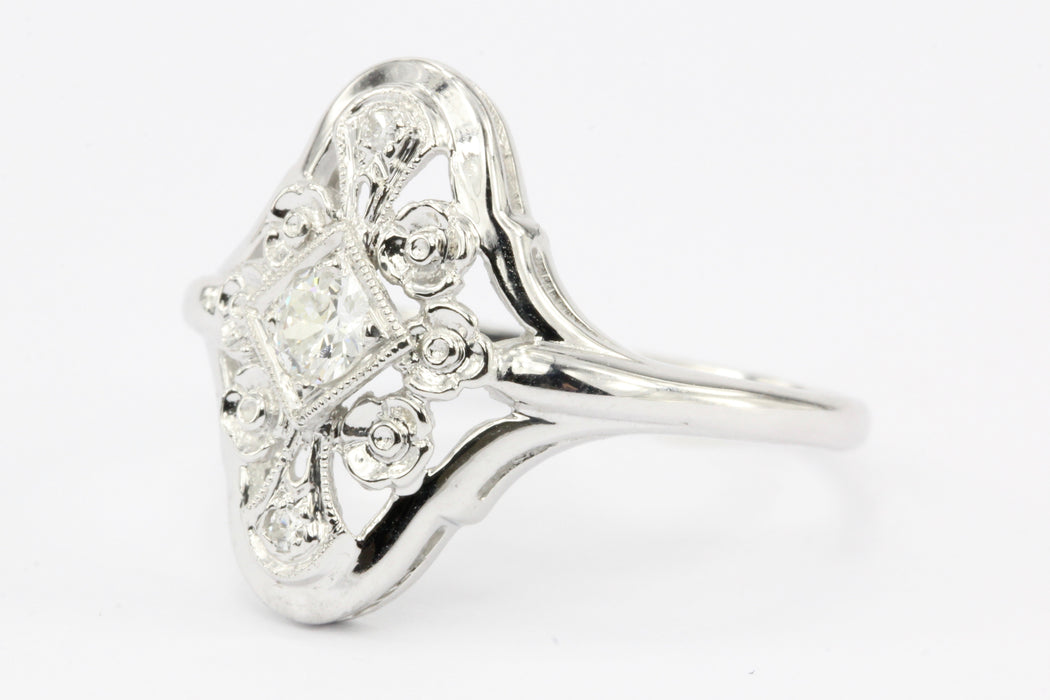 Art Deco 14K White Gold Old European Cut Diamond Engagement Ring c.192 ...