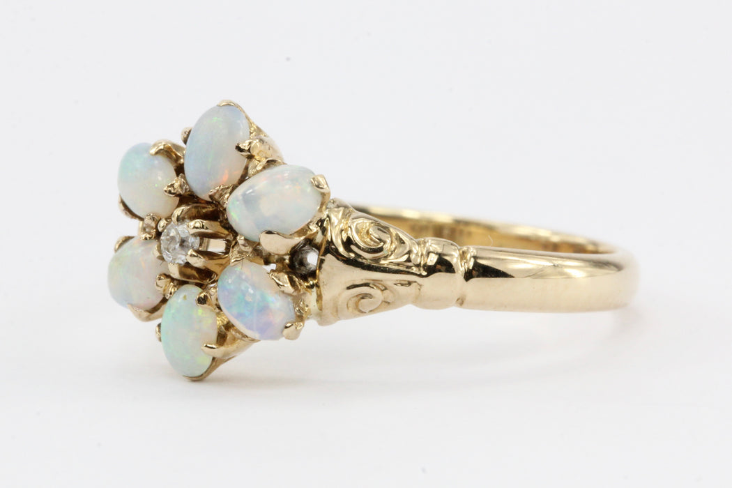 Victorian 10K Gold Opal & Diamond Ring c.1890's by M.B. Bryant & Co ...