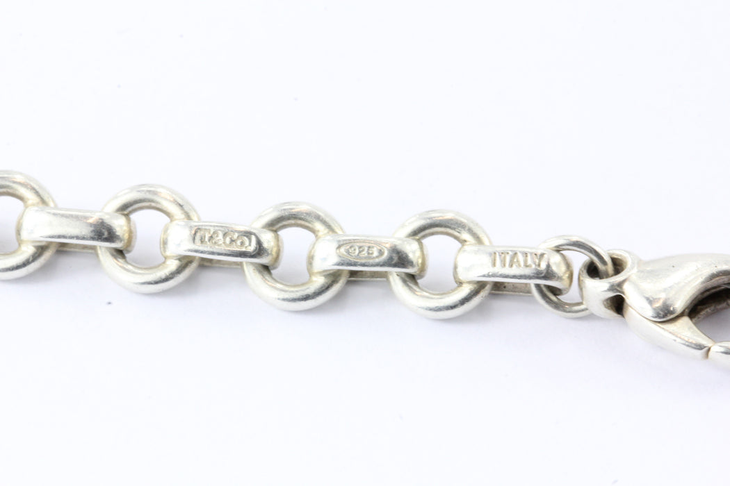 Tiffany Co Sterling Silver Retired Charm Link Bracelet Queen May