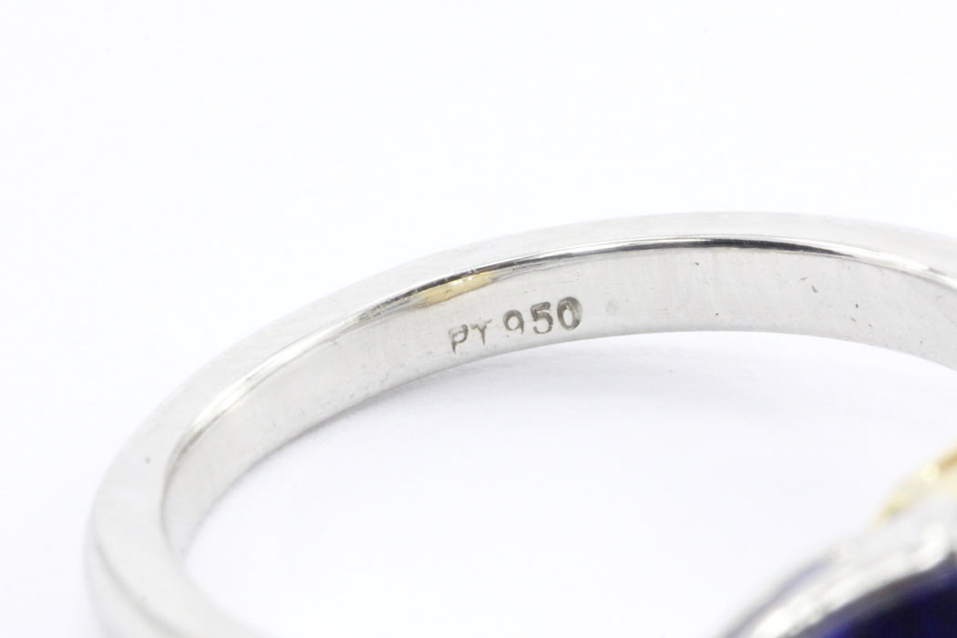 18K White Gold & Platinum 3.11 GIA M I1 1.5ct Natural Sapphire Ring ...