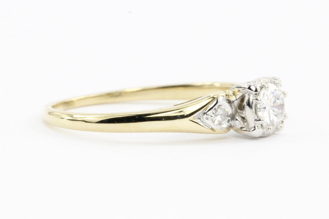 Retro 18K Gold 3 Stone Diamond Engagement by Jabel c.1950's — QUEEN MAY