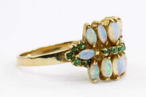 Vintage 14k Gold Opal & Green Tourmaline Cocktail Ring – QUEEN MAY