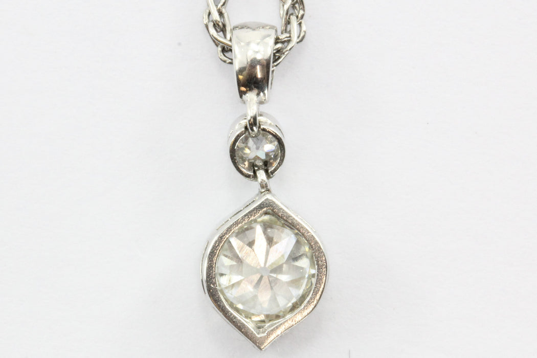 Vintage .80 Carat Old European Cut Diamond Diamond Pendant & Platinum ...
