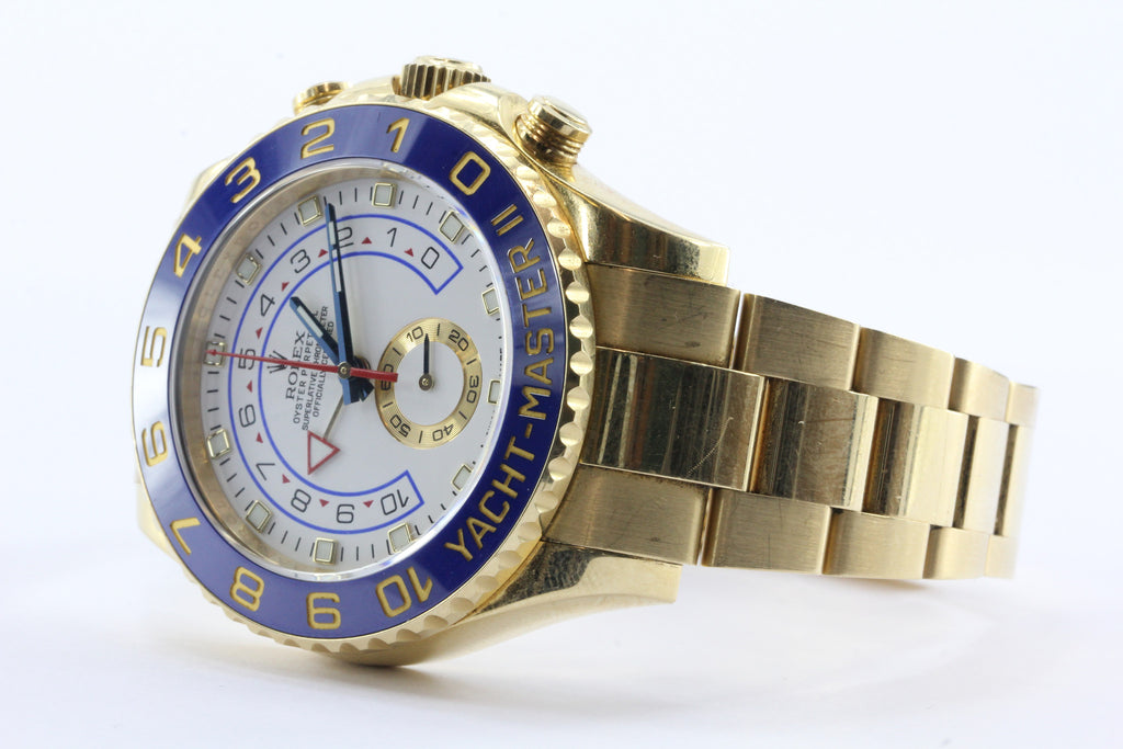 Rolex Yacht Master II 18K Gold Oyster Automatic Men's White Dial Watch ...
