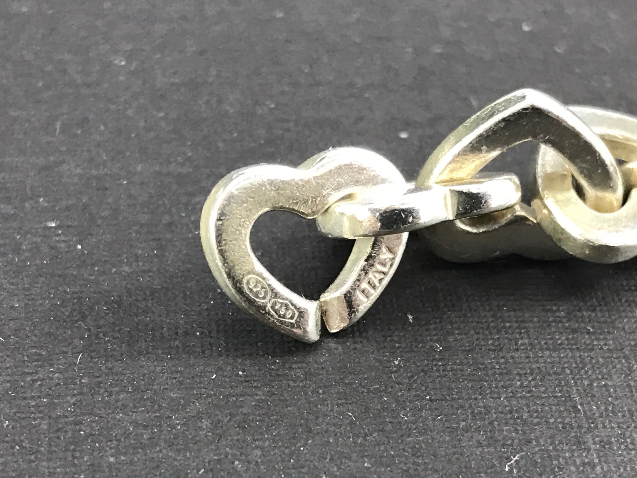 Tiffany & Co Sterling Silver & 18K Gold Heart Link Bracelet 7.5 ...