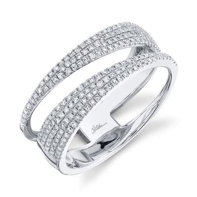 14K White Gold .45 Carat Total Weight Diamond Pave Band