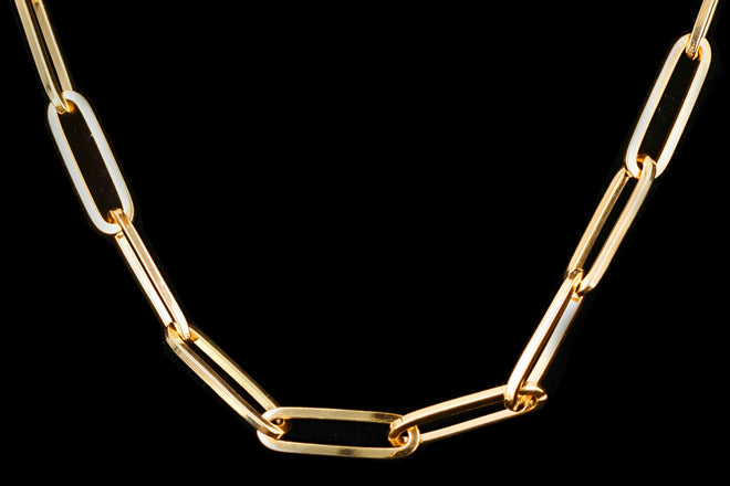 Channel Gold Metal Ring Chain Necklace or Belt with CC Medallion