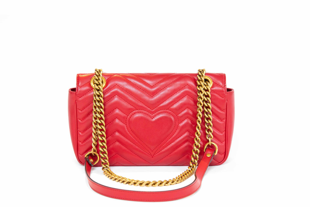 Gucci GG Marmont Red Medium Matelasse Bag — Queen May