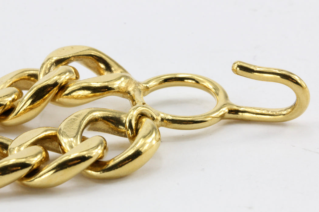 Chanel Gold tone Horseshoe Faux Pearl Medallion Heavy Chain Belt/Neckl ...