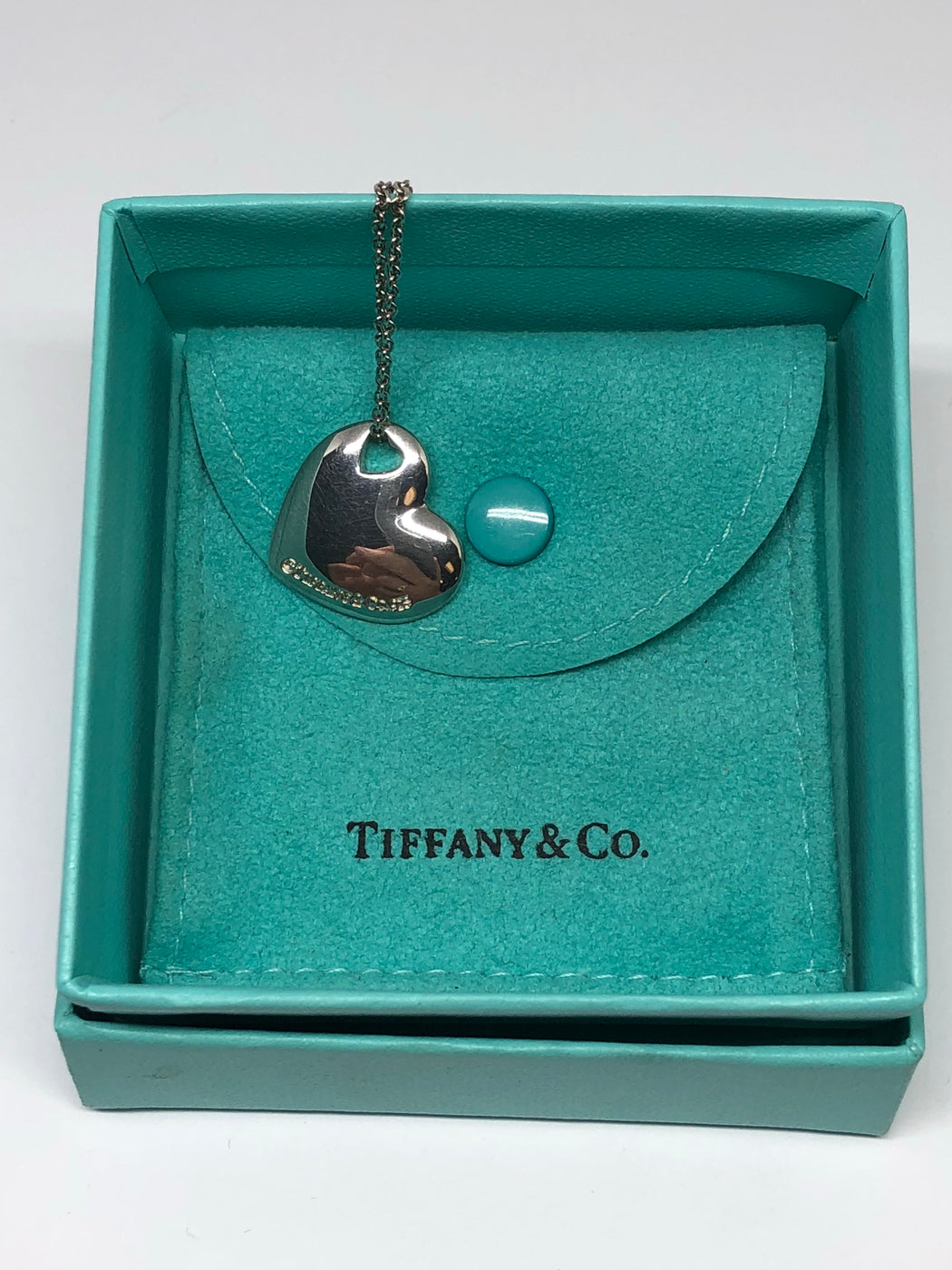 Tiffany & Co Sterling Silver Double Heart Cutout Pendant Necklace ...
