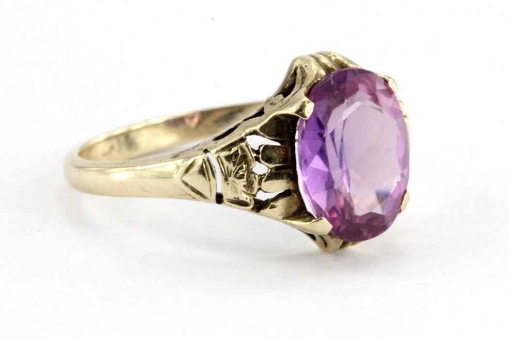 pink sapphire gold ring