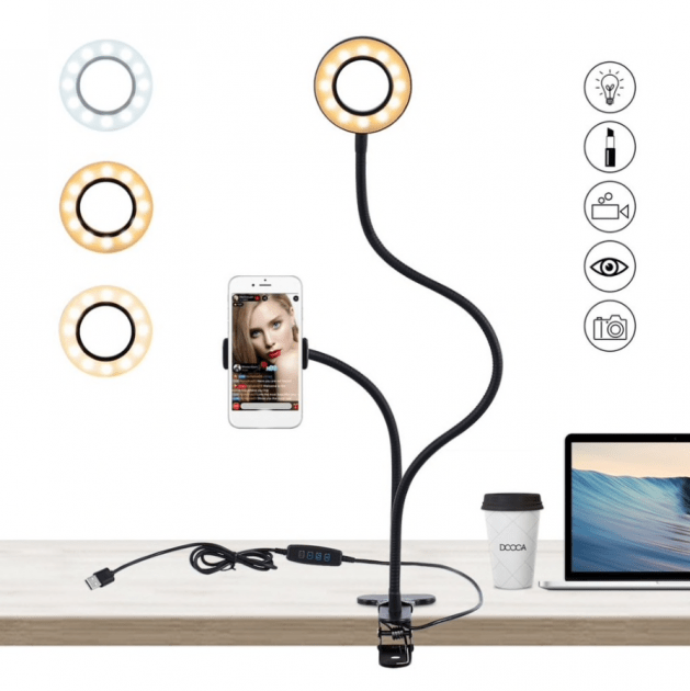 Professional Desk Camera Holder With Studio Light