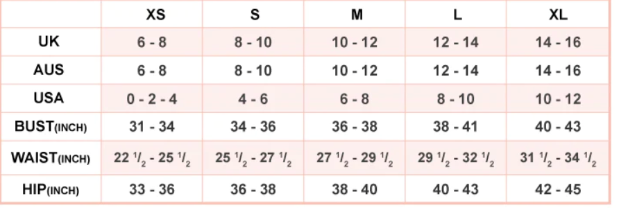 Women's US Size Chart