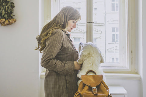 Photo with dog and backpack