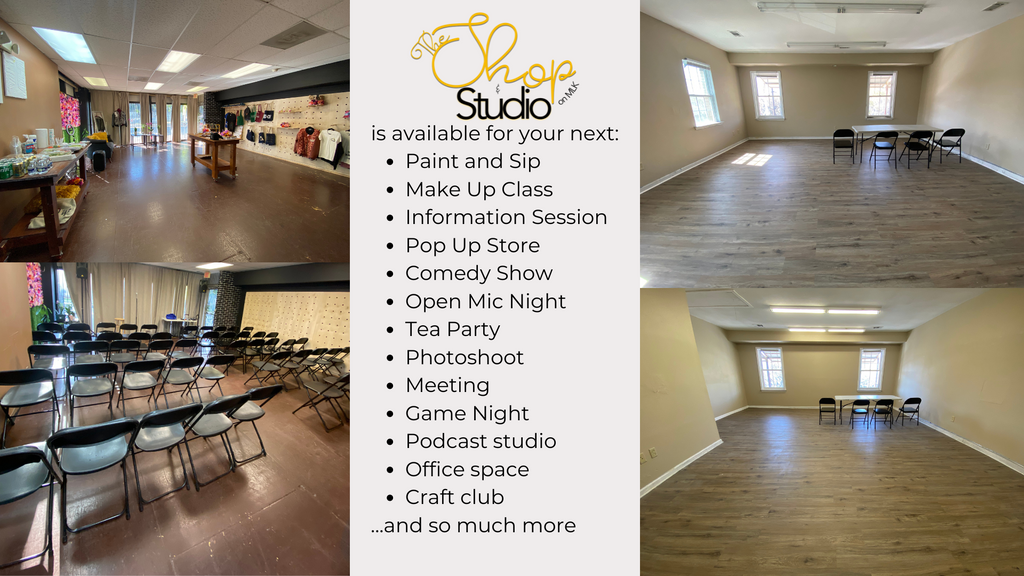 Venue and event space set up at The Shop & Studio on MLK