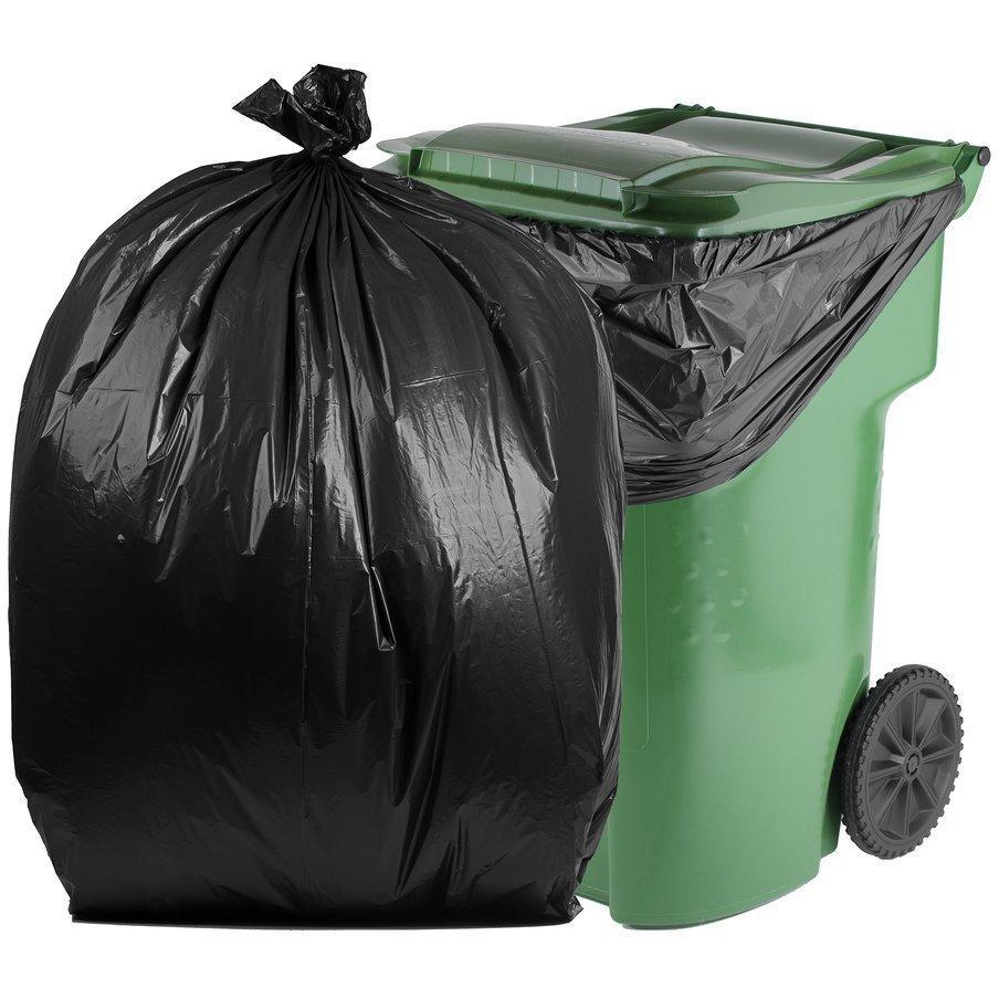 Top Knot Bags 55 Gallon Garbage Trash Bag 38X58 1.2 Mil Black 100
