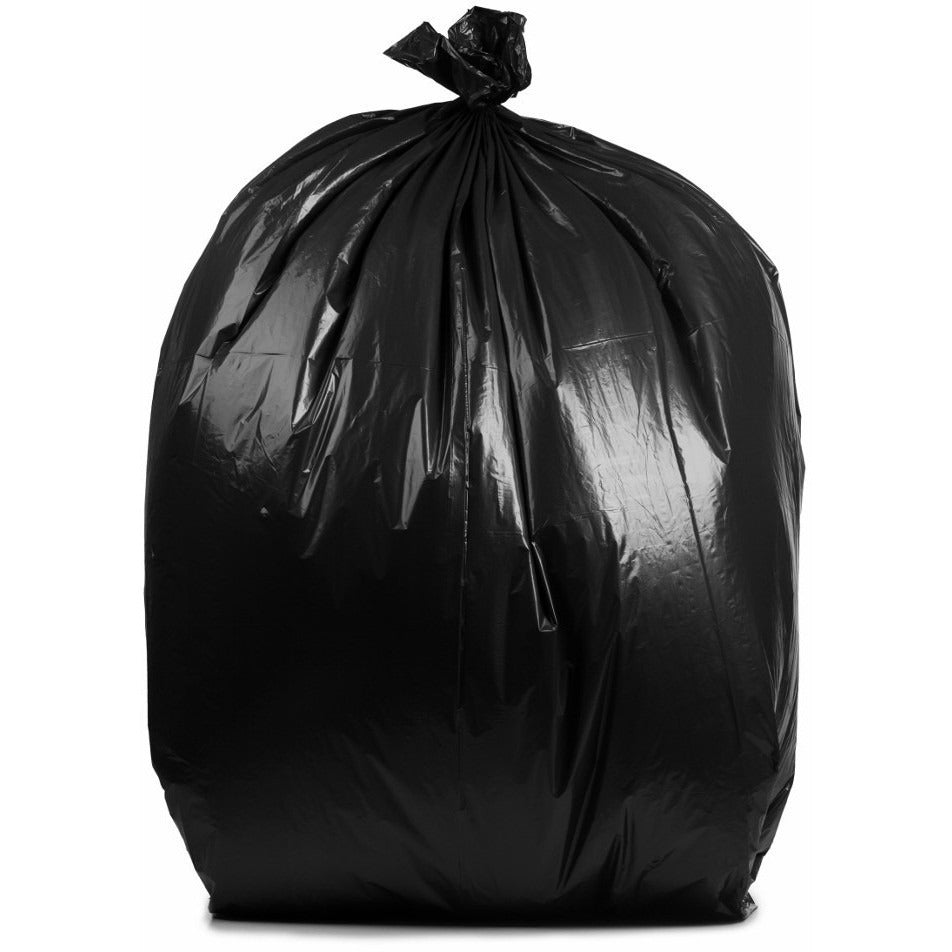 65 Gallon Trash Bags Heavy Duty 1.5 Mil Black - 25 Count Large