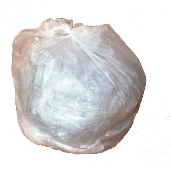 7-10 Gallon Garbage Bags, High Density: Clear, 8 Micron, 24X24, 100 Bags.