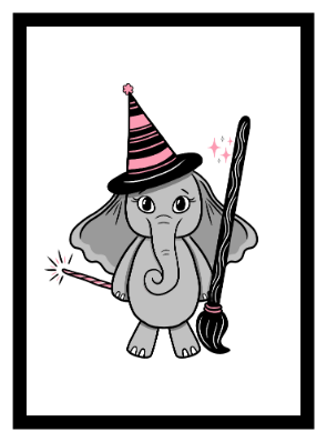 Elephant ina Witch costume