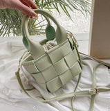 Weave Tote Bucket bag 2021 Fashion New High-quality Leather Women's Designer Handbag Travel Shoulder Messenger Bag Phone Purses