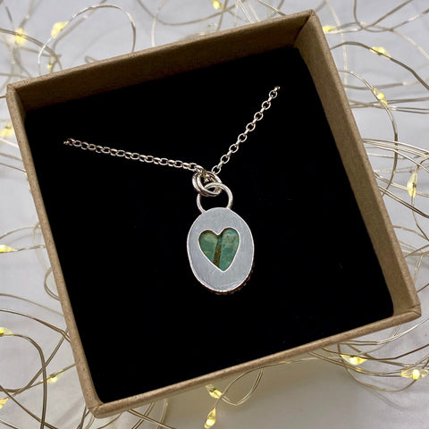 Turquoise Bespoke Heart Cut-Out Necklace