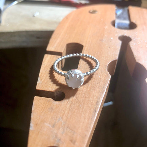 Rose Quartz Beaded Ring