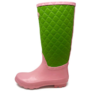 aka pink and green rain boots