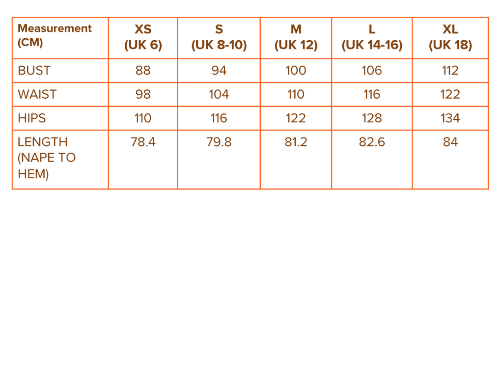 Size Chart – Mojo Valley