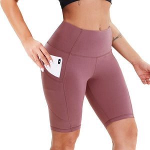 High Waist Side Pocket Yoga Shorts | 50% DISCOUNT