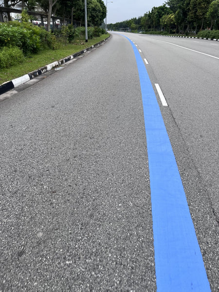 Seletar West Camp Road Blue Lane for Cyclists