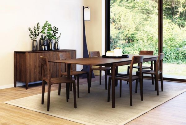 Lisse dining set and cabinet made with solid wood