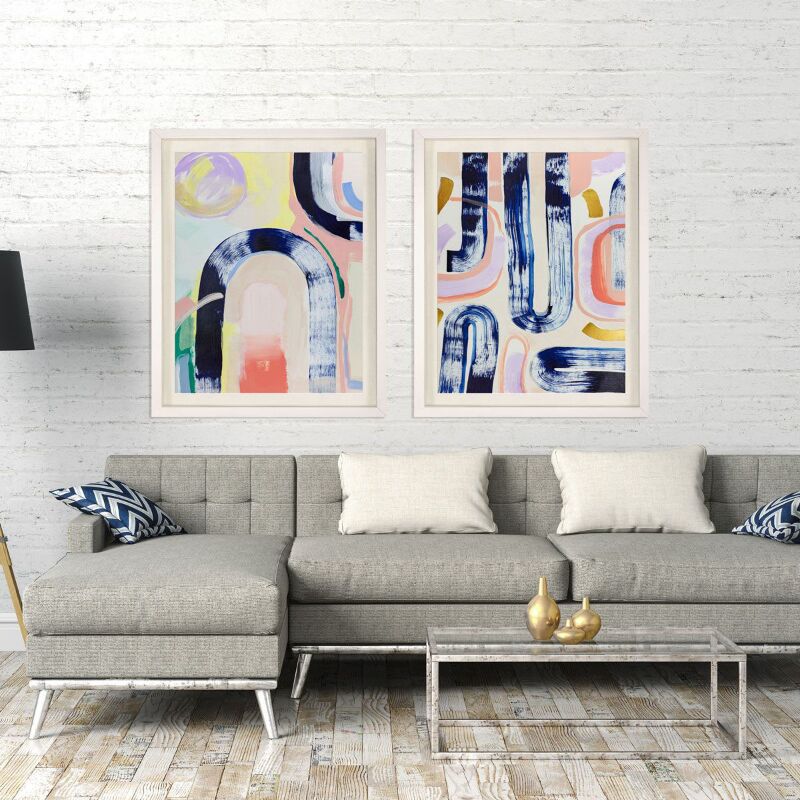 Abstract art piece with stylish furniture