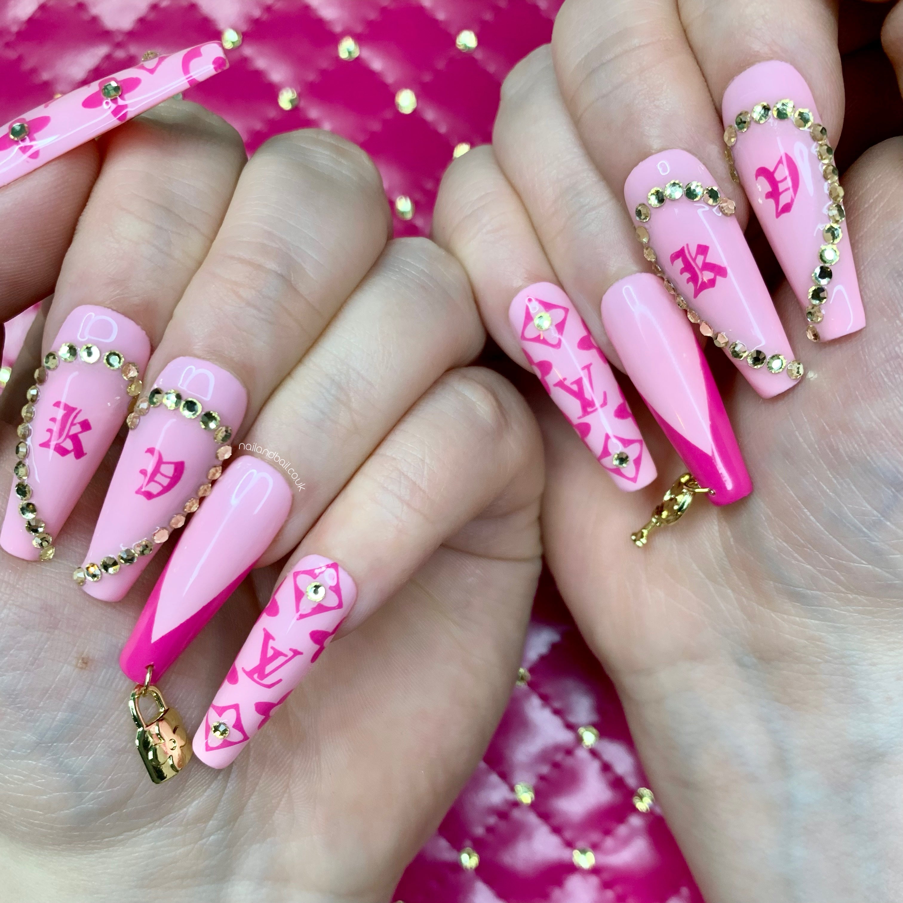 Pink Louis Vuitton Nails You Havent Seen Yet  Ice Cream whispers Clara
