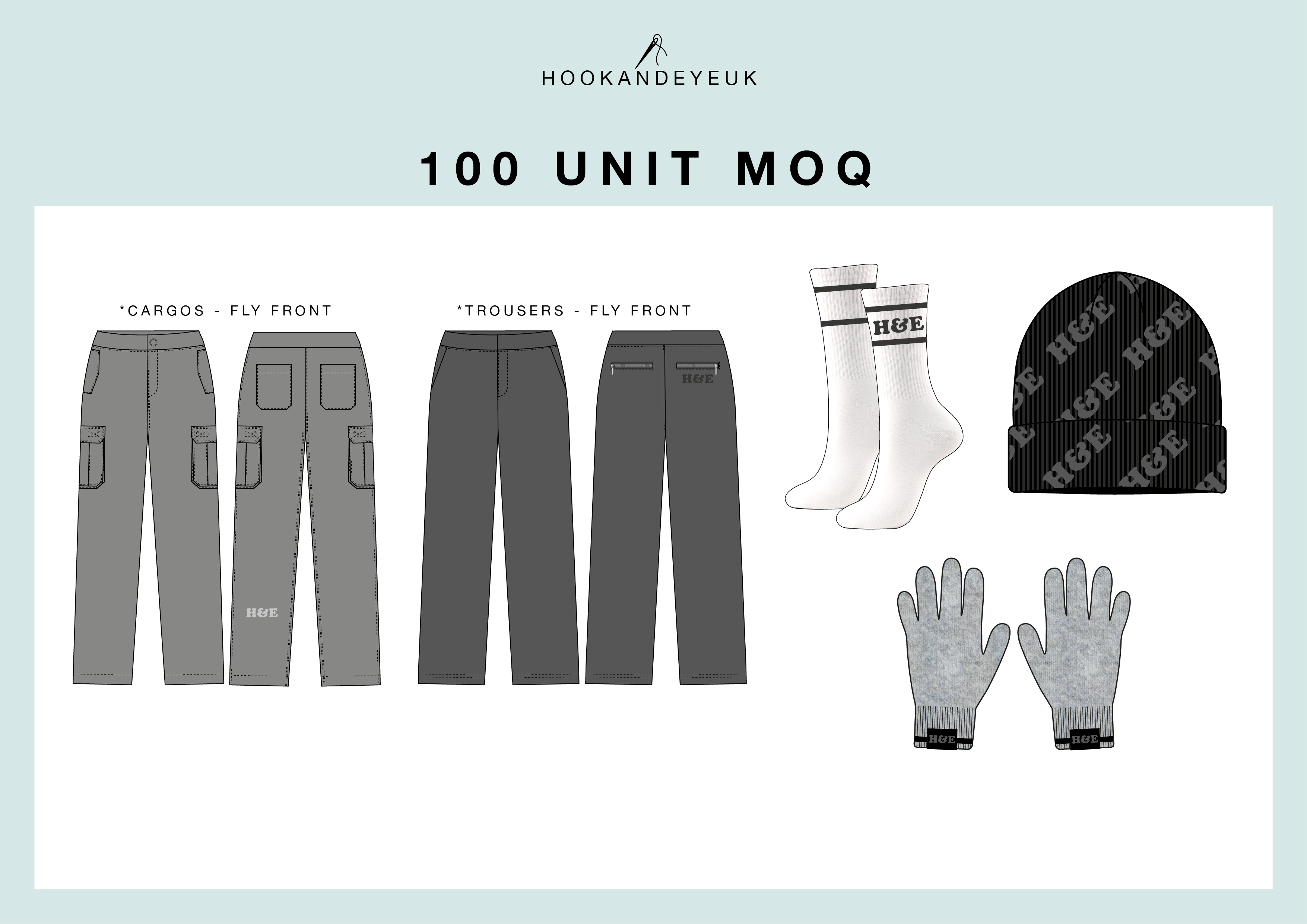 100 unit MOQ garments
