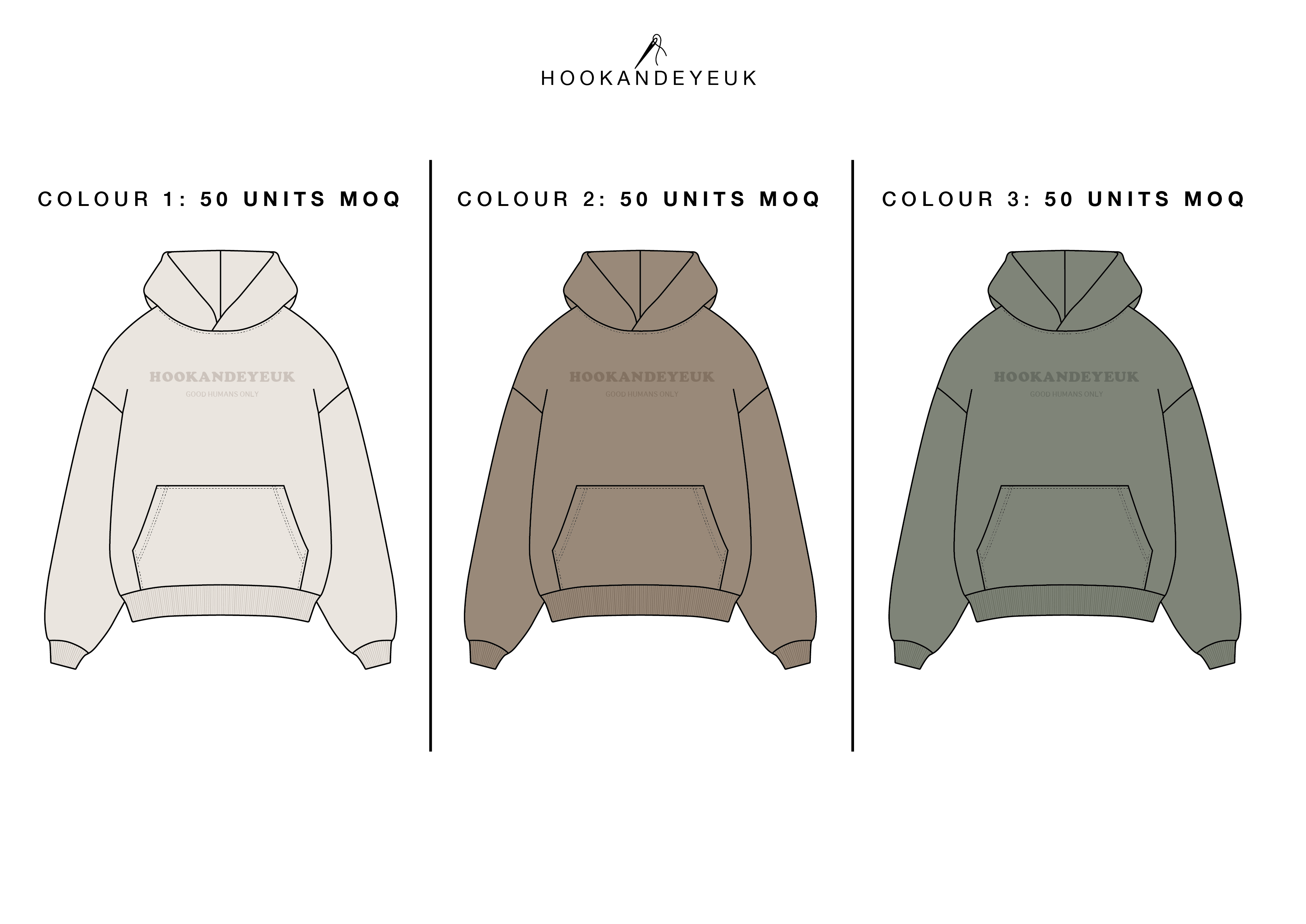 Hoodie in 3 different colours