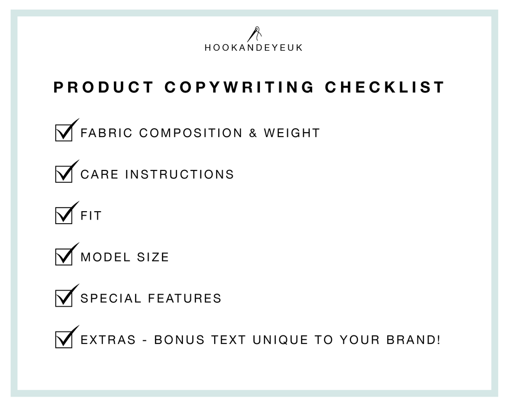 Product Copywriting Checklist