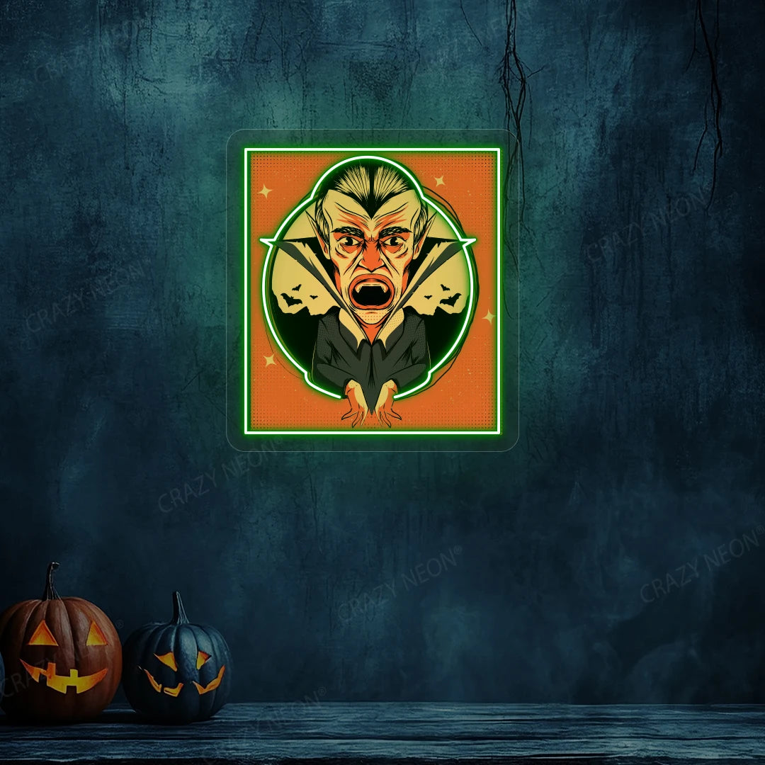 Dracula Halloween Neon Artwork