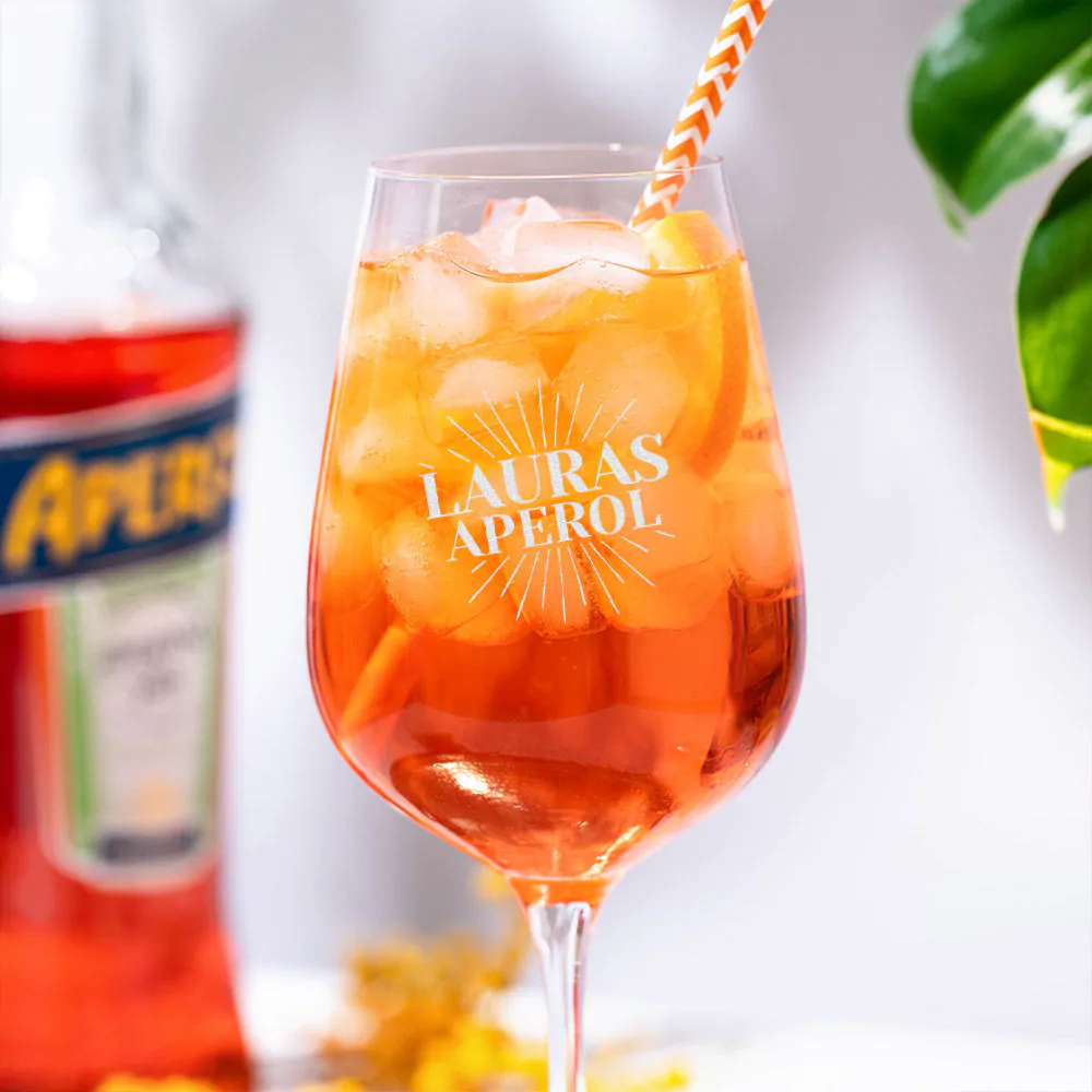 Personalized Aperol Spritz Glass With Name - CustomLove product image