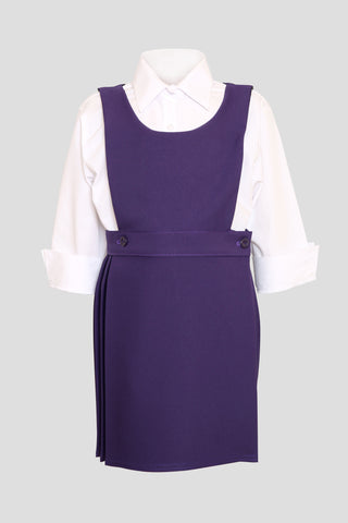 purple school pinafore