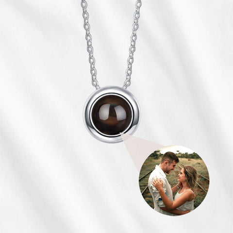 circle necklace with picture inside